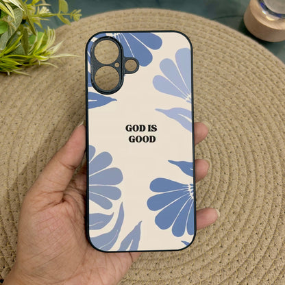 God Is Good' Glossy Metal Back Case for Apple Iphone 16