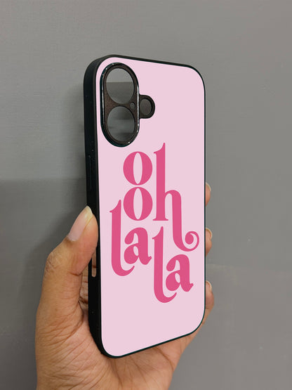 Ooh Lala' Glossy Metal Back Case for Apple Iphone 16