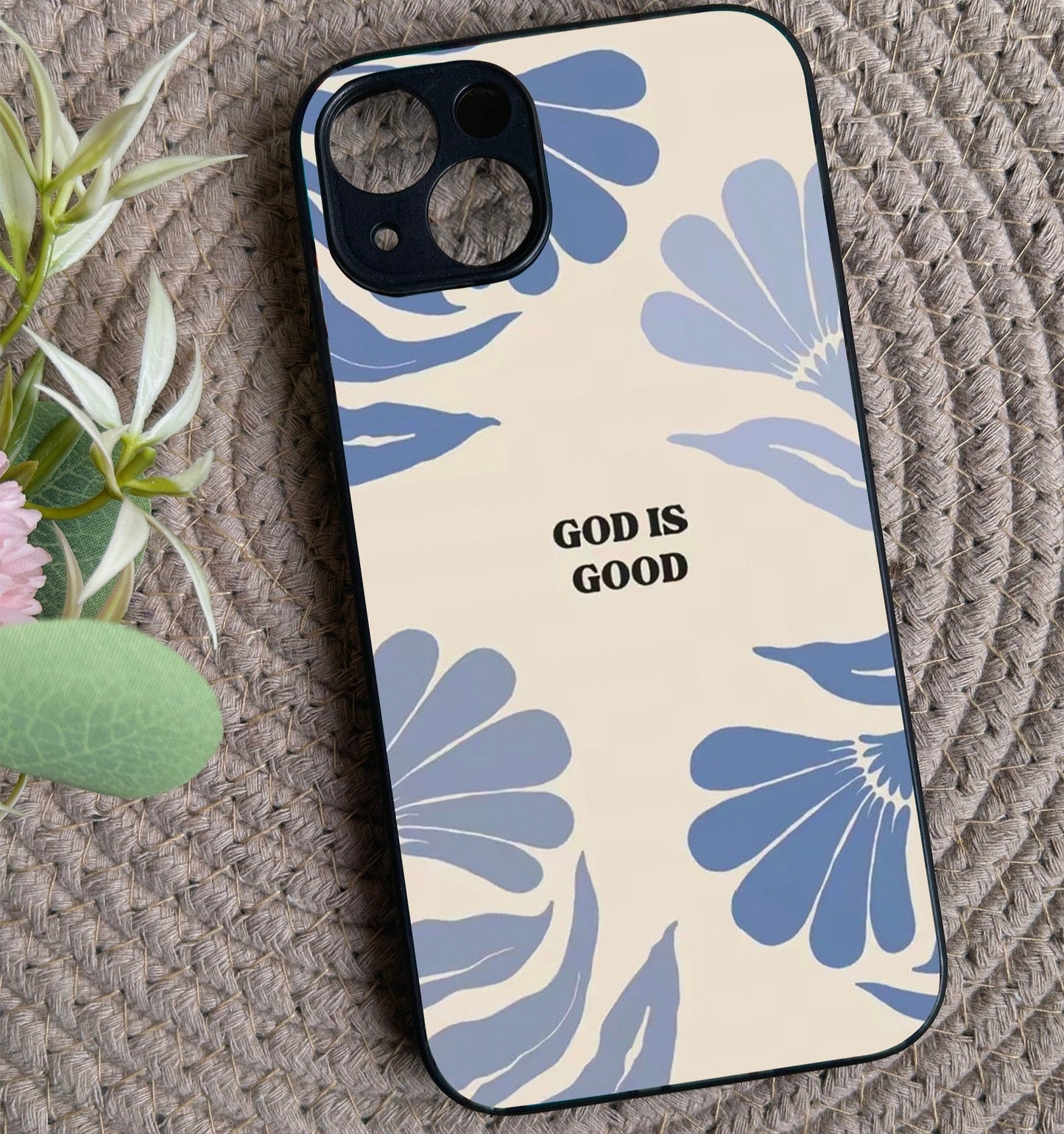 God Is Good' Glossy Metal Back Case for Apple Iphone 13