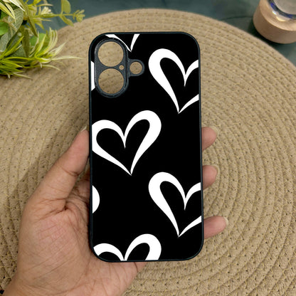 InkHeart Glossy Metal Back Case for Apple Iphone 16