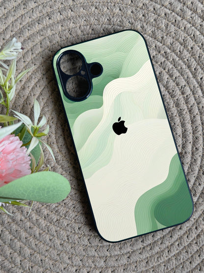 Mint Mist Glossy Metal Back Case for Apple Iphone 16