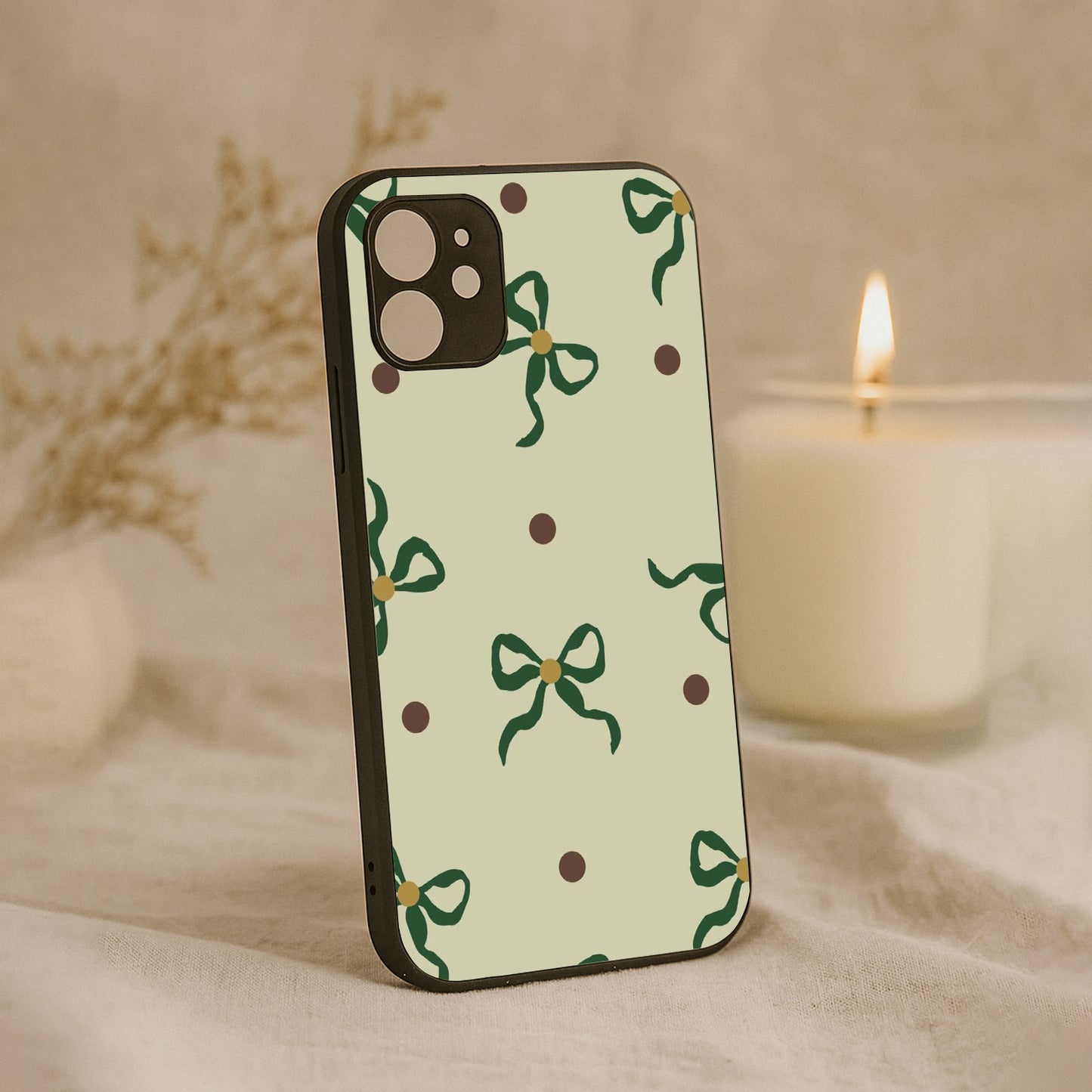 Matcha Bow Metal Back Case for Apple Iphone 11