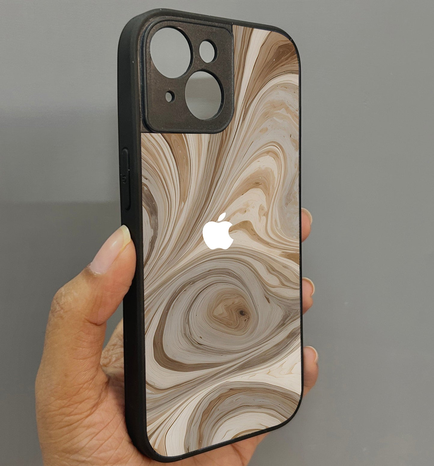 SandStorm Glossy Metal Back Case for Apple Iphone 15