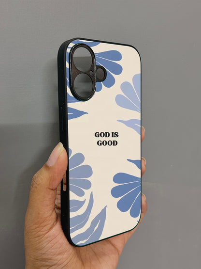 God Is Good' Glossy Metal Back Case for Apple Iphone 16
