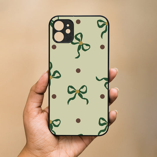 Matcha Bow Metal Back Case for Apple Iphone 11