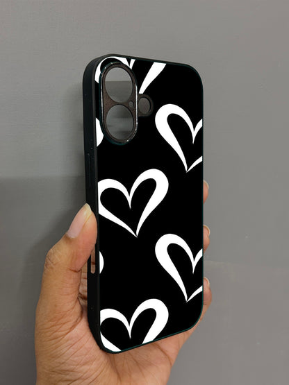 InkHeart Glossy Metal Back Case for Apple Iphone 16