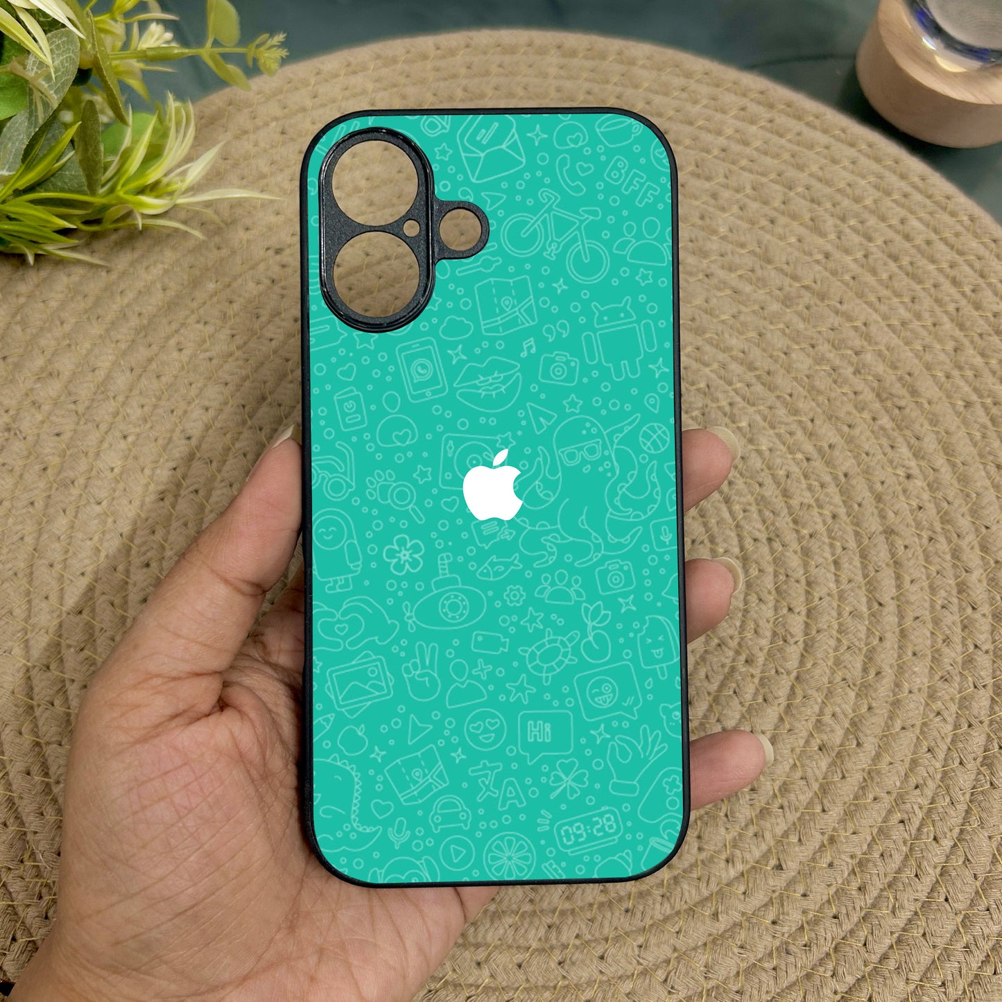 DoodlePop Glossy Metal Back case for Apple Iphone 16