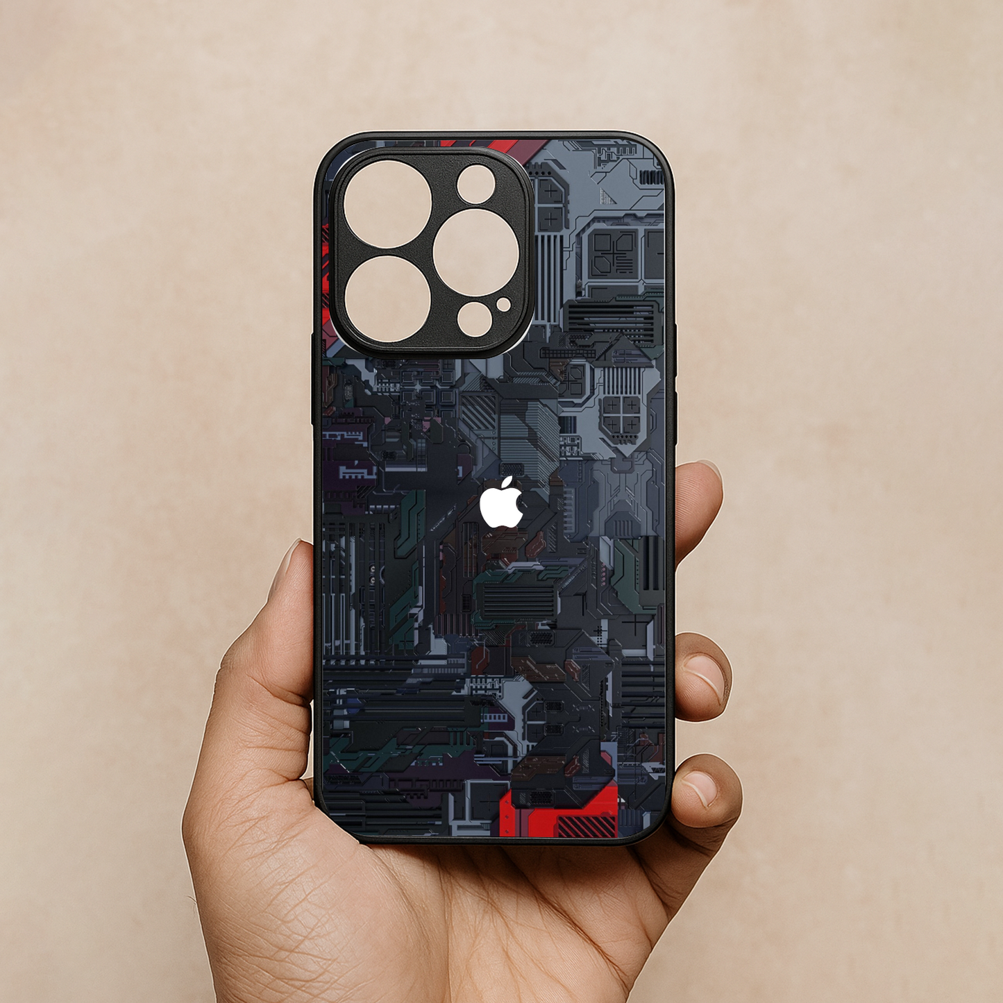 Circuit Crush Metal Back Case for Apple Iphone 15 Pro