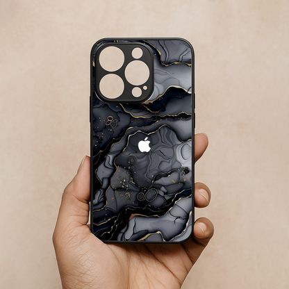 Dark Luxe Metal Back Case for Apple Iphone 15 Pro Max