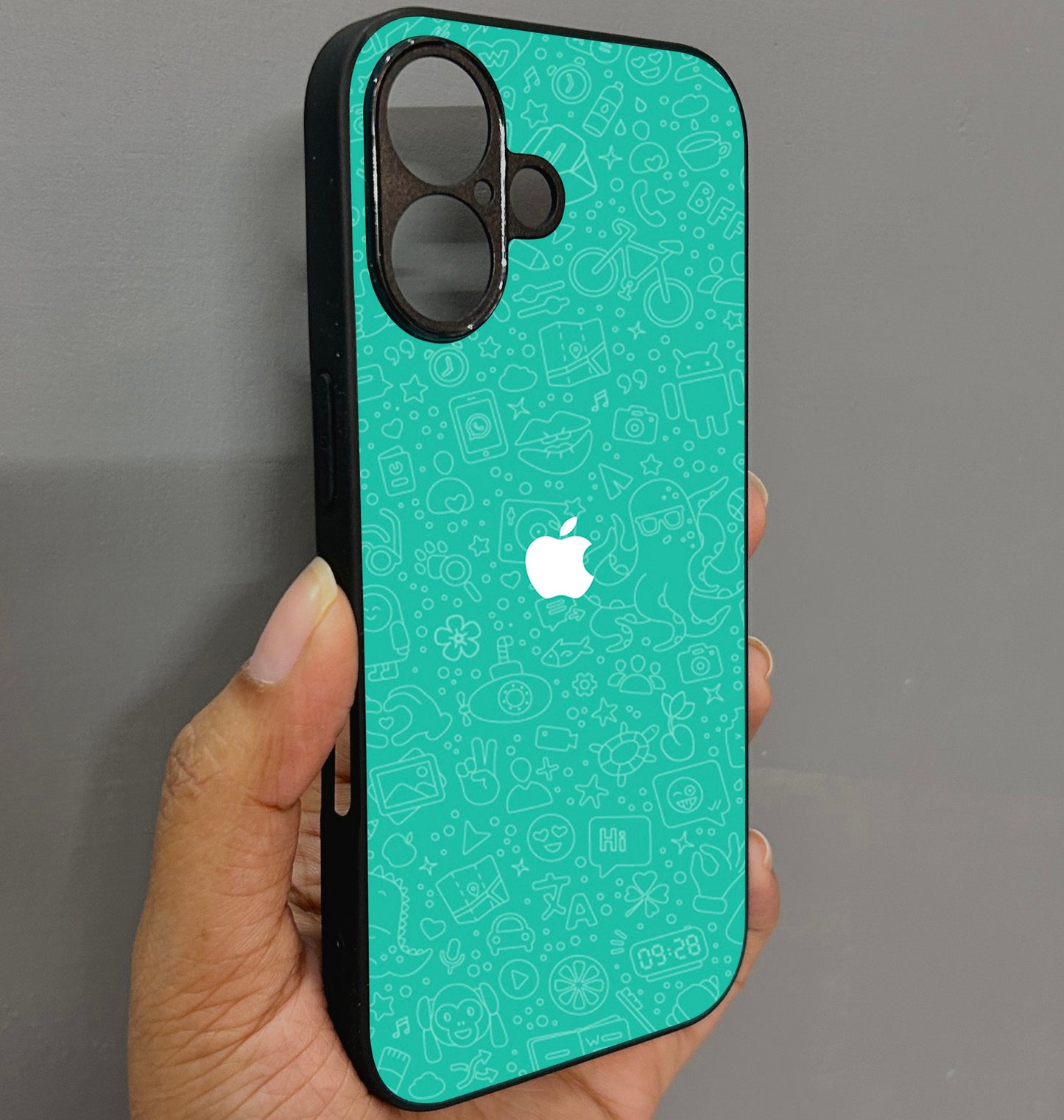 DoodlePop Glossy Metal Back case for Apple Iphone 16