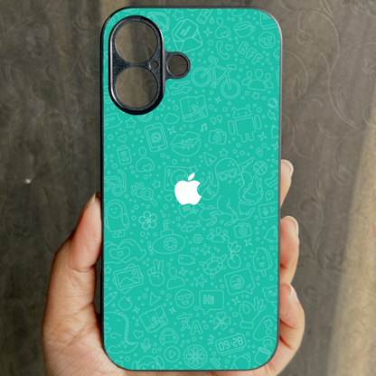 DoodlePop Glossy Metal Back case for Apple Iphone 16