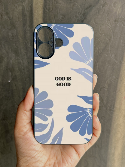 God Is Good' Glossy Metal Back Case for Apple Iphone 16