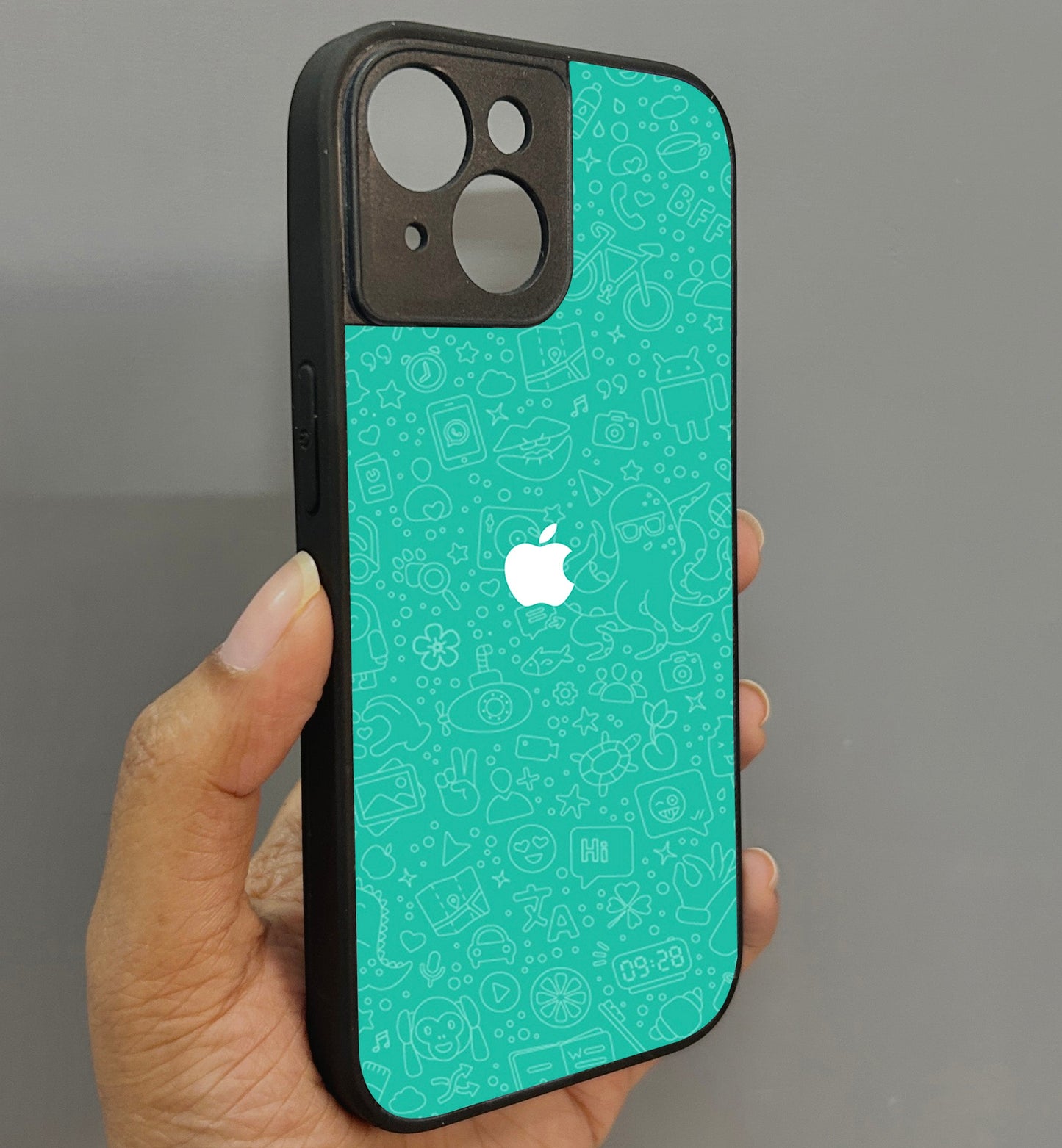 DoodlePop Glossy Metal Back case for Apple Iphone 15