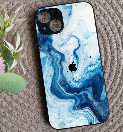 Glacier Wave Glossy Metal Back Case for Apple iPhone