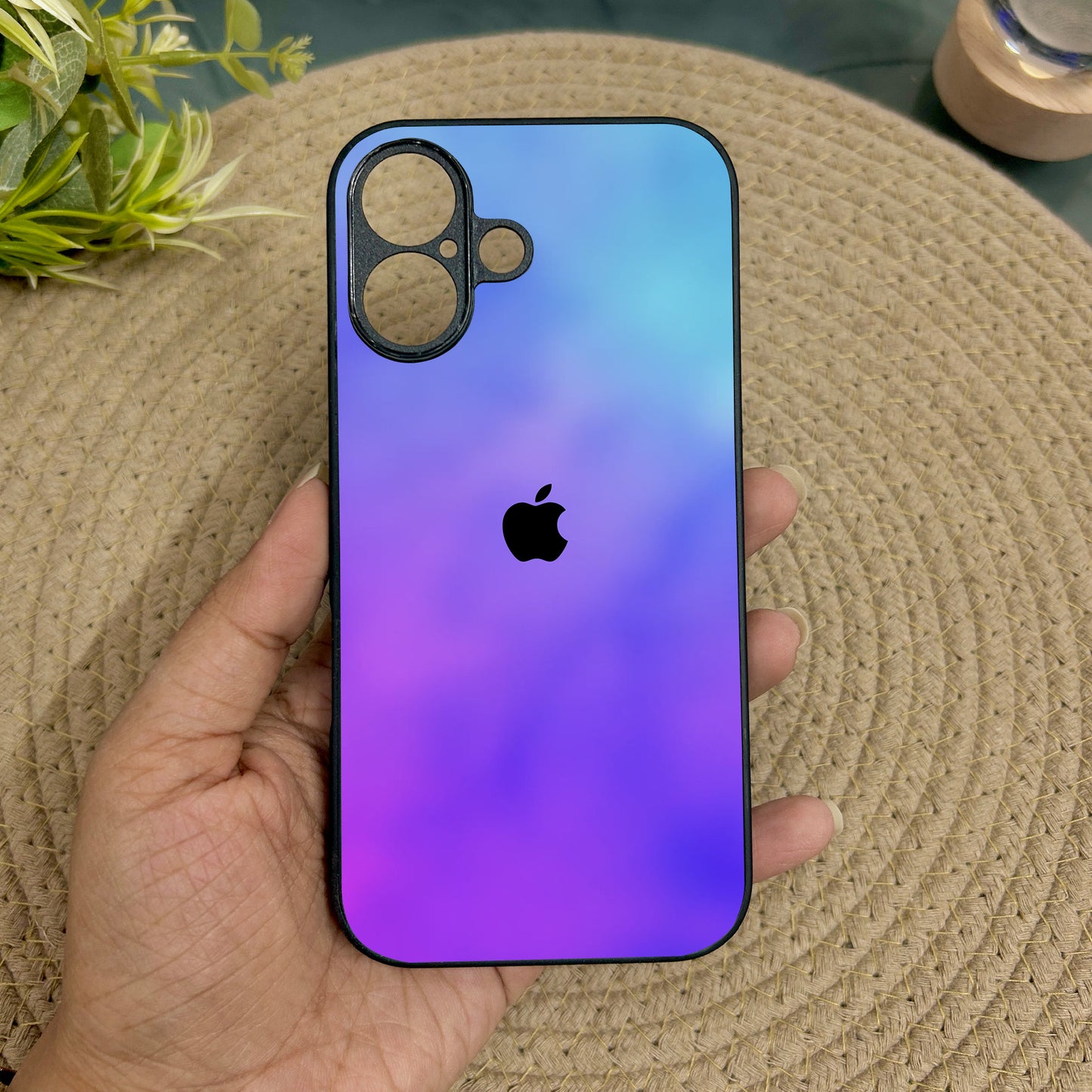 Prism Play Glossy Metal Back Case for Apple Iphone 16