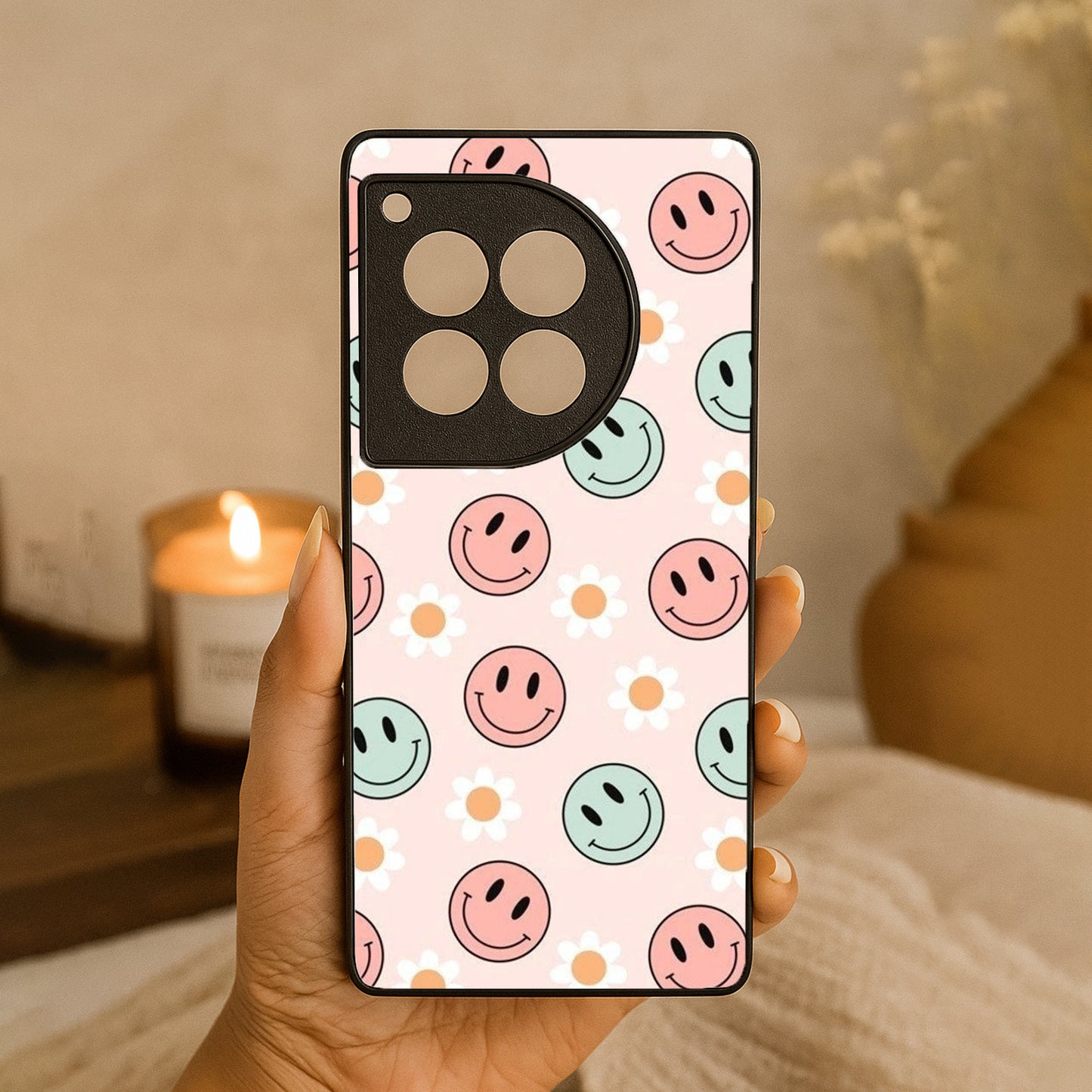 Cute Smiles Metal Back Case for OnePlus 12R