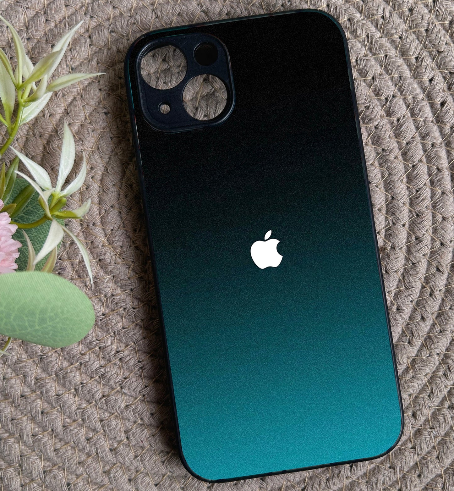Midnight Teal Glossy Metal Back Case for Apple iPhone