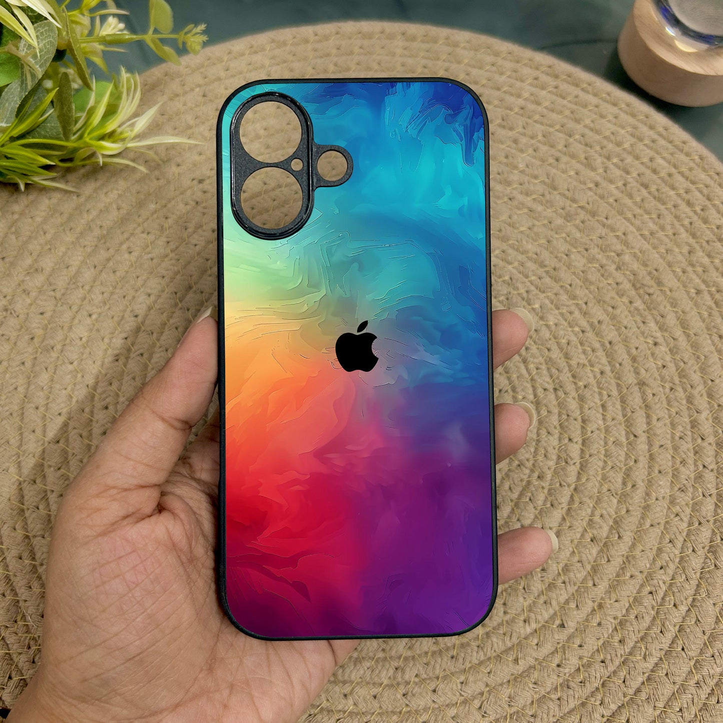 ColorFusion Glossy Metal Back Case for Apple Iphone 16