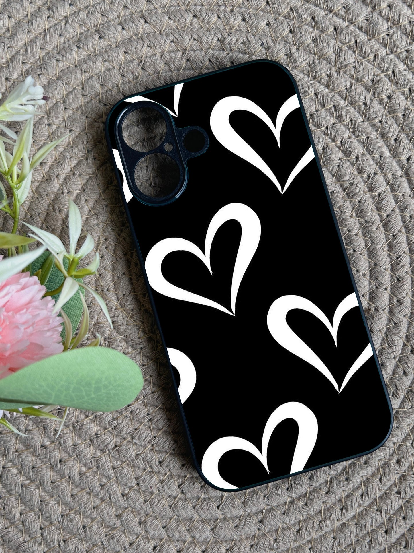 InkHeart Glossy Metal Back Case for Apple Iphone 16