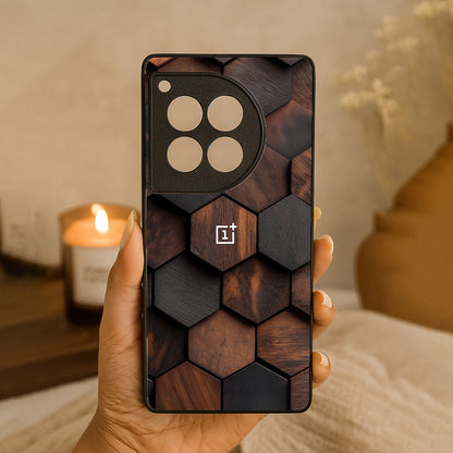 Wood Blocks Metal Back Case for OnePlus 12R