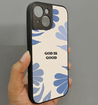 God Is Good' Glossy Metal Back Case for Apple Iphone 15