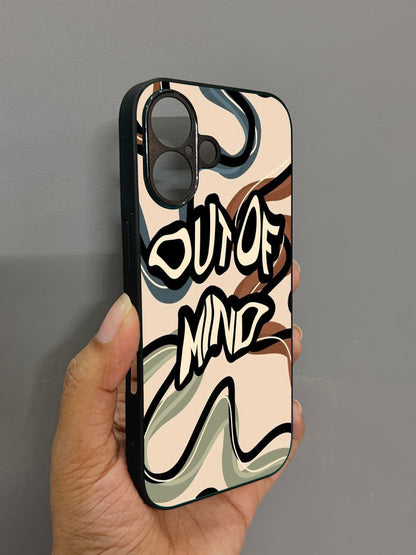 Out Of Mind' Glossy Metal Back Case for Apple Iphone 16