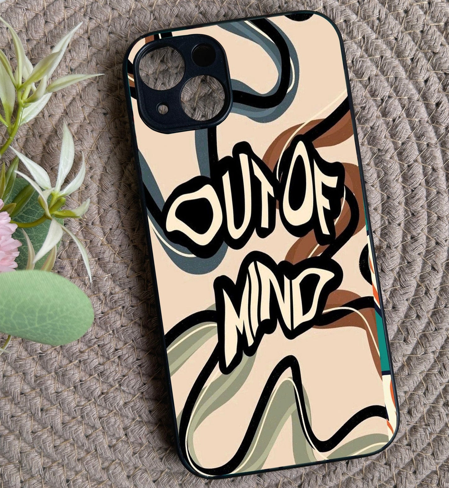 Out Of Mind' Glossy Metal Back Case for Apple Iphone 13