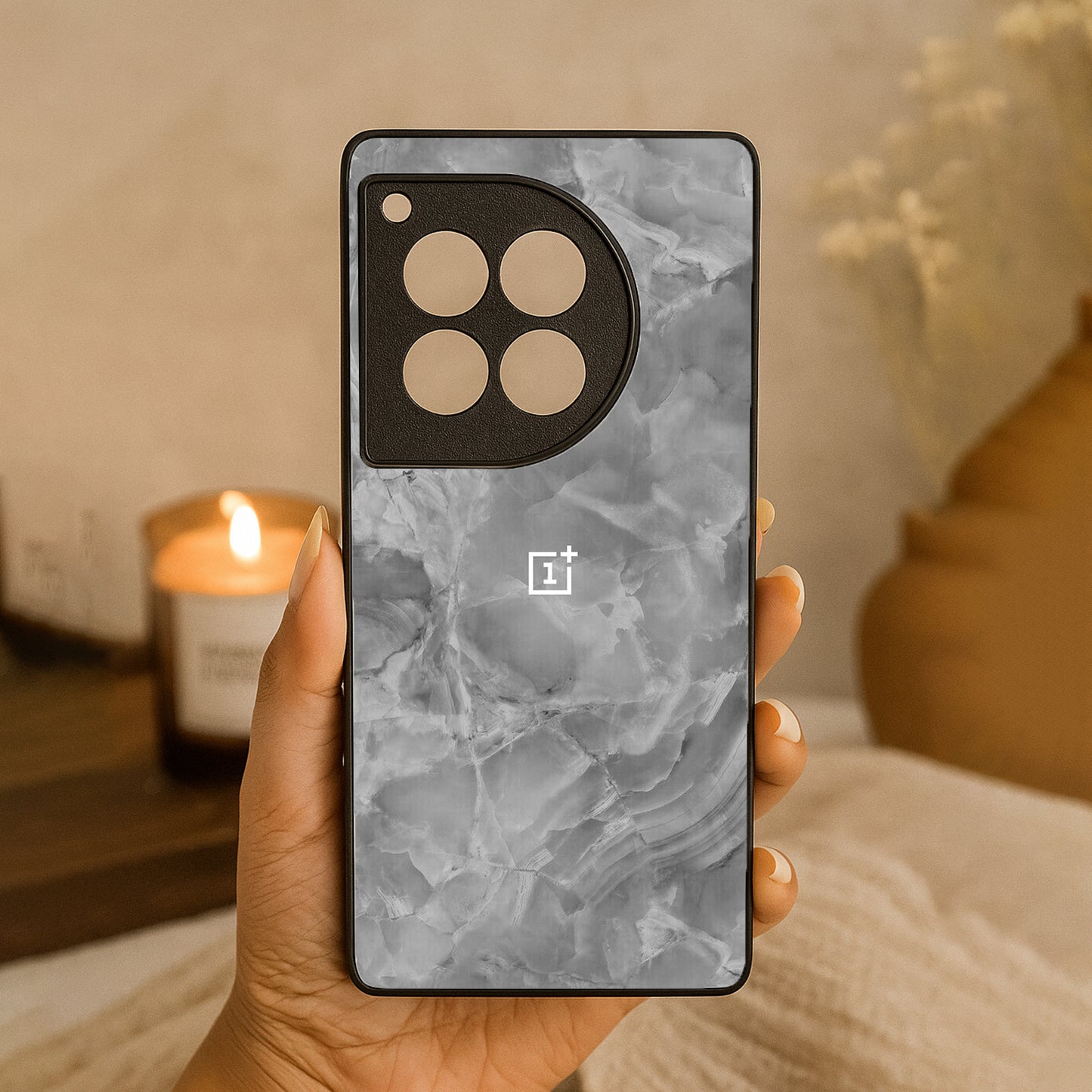 Silver Mist Metal Back Case for OnePlus 12R