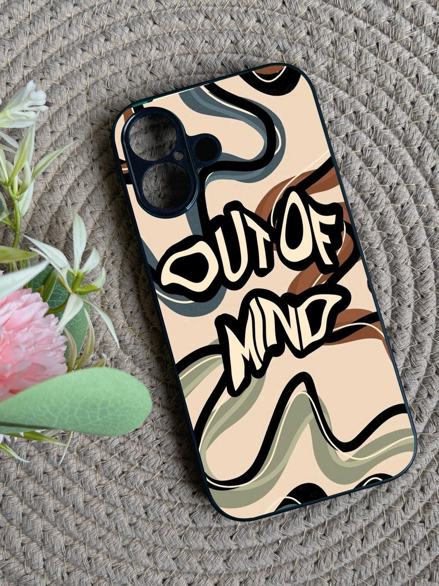 Out Of Mind' Glossy Metal Back Case for Apple Iphone 16