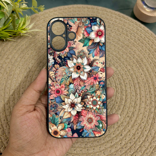 Floral Rush Metal Back Case for Apple Iphone 16