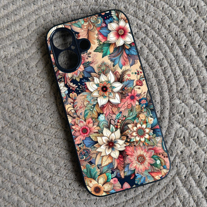 Floral Rush Metal Back Case for Apple Iphone 16