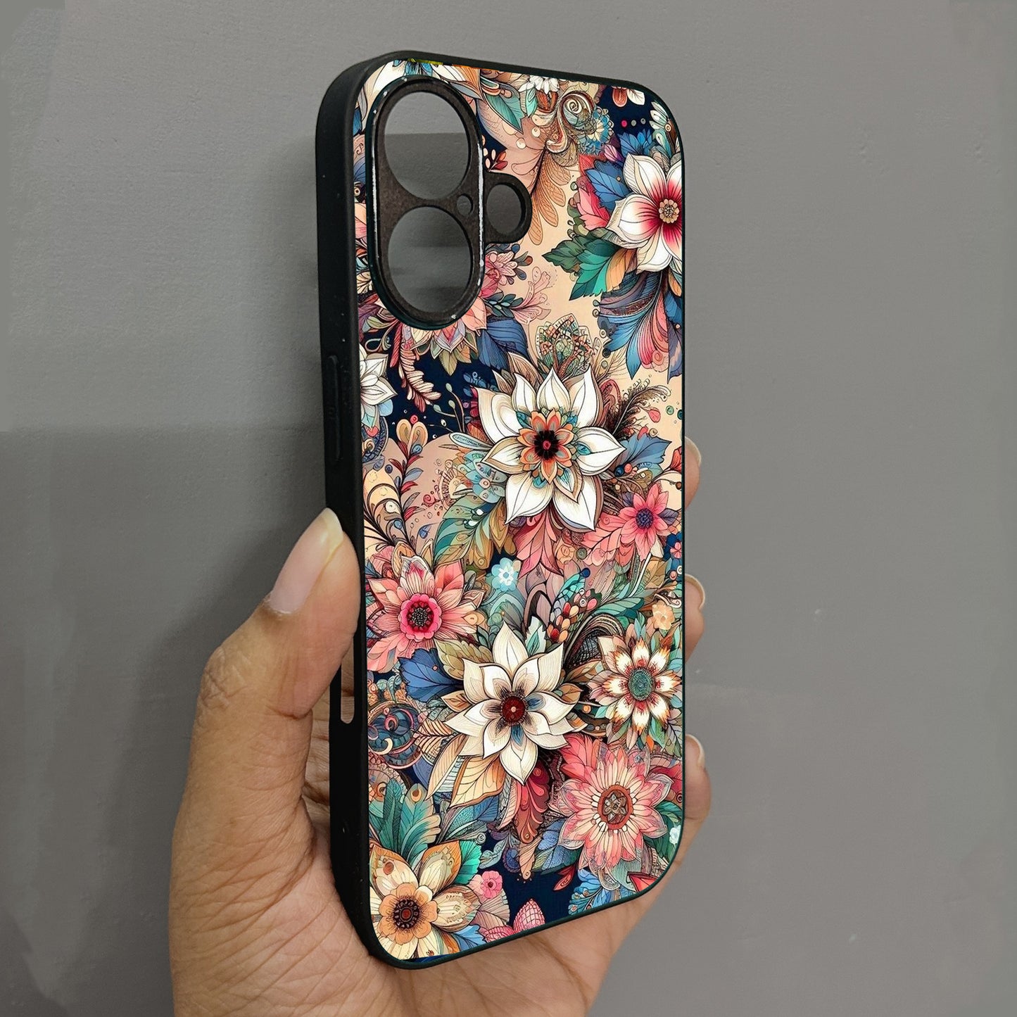 Floral Rush Metal Back Case for Apple Iphone 16