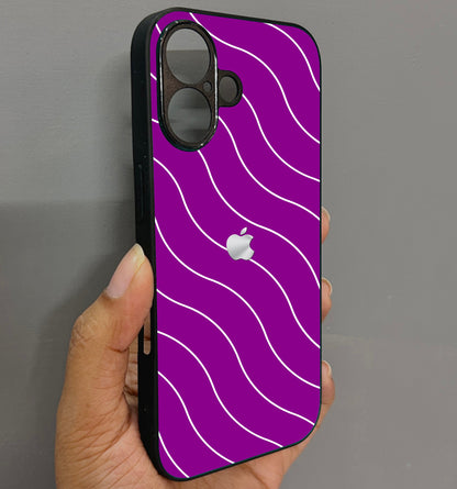 Deep Purple Curvio Metal Back Case for Apple Iphone 16