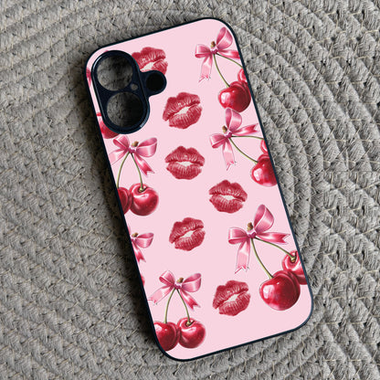 Cherry Lips Metal Back Case for Apple Iphone 16