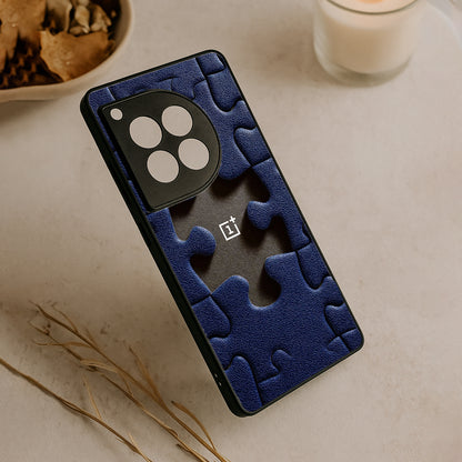 Leather Puzzle Metal Back Case for OnePlus 12R