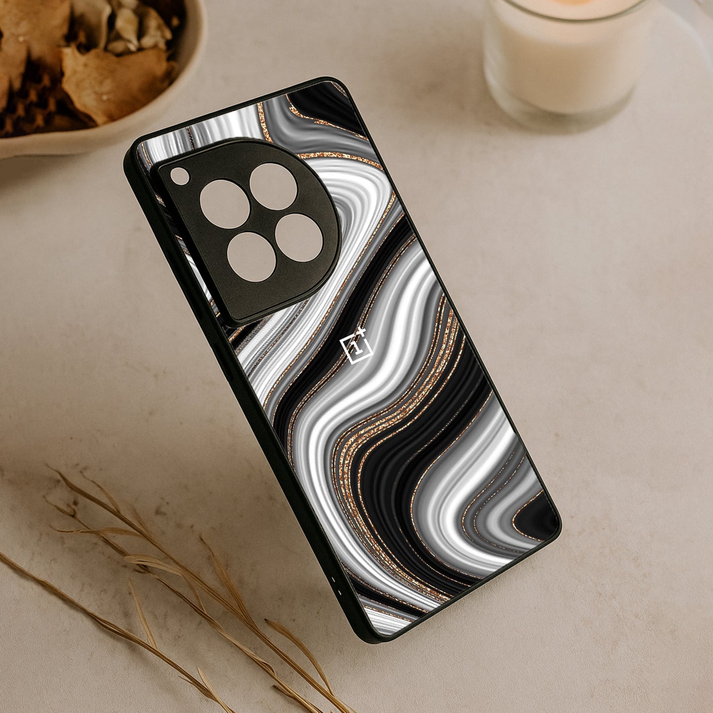 Molten Marble Metal Back Case for OnePlus 12R