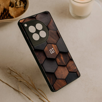Wood Blocks Metal Back Case for OnePlus 12R