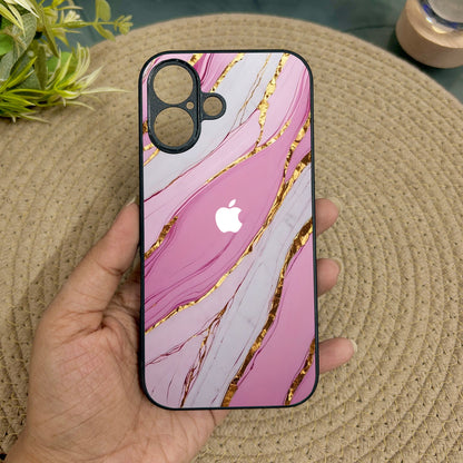 Soft Blush Metal Back Case for Apple Iphone 16