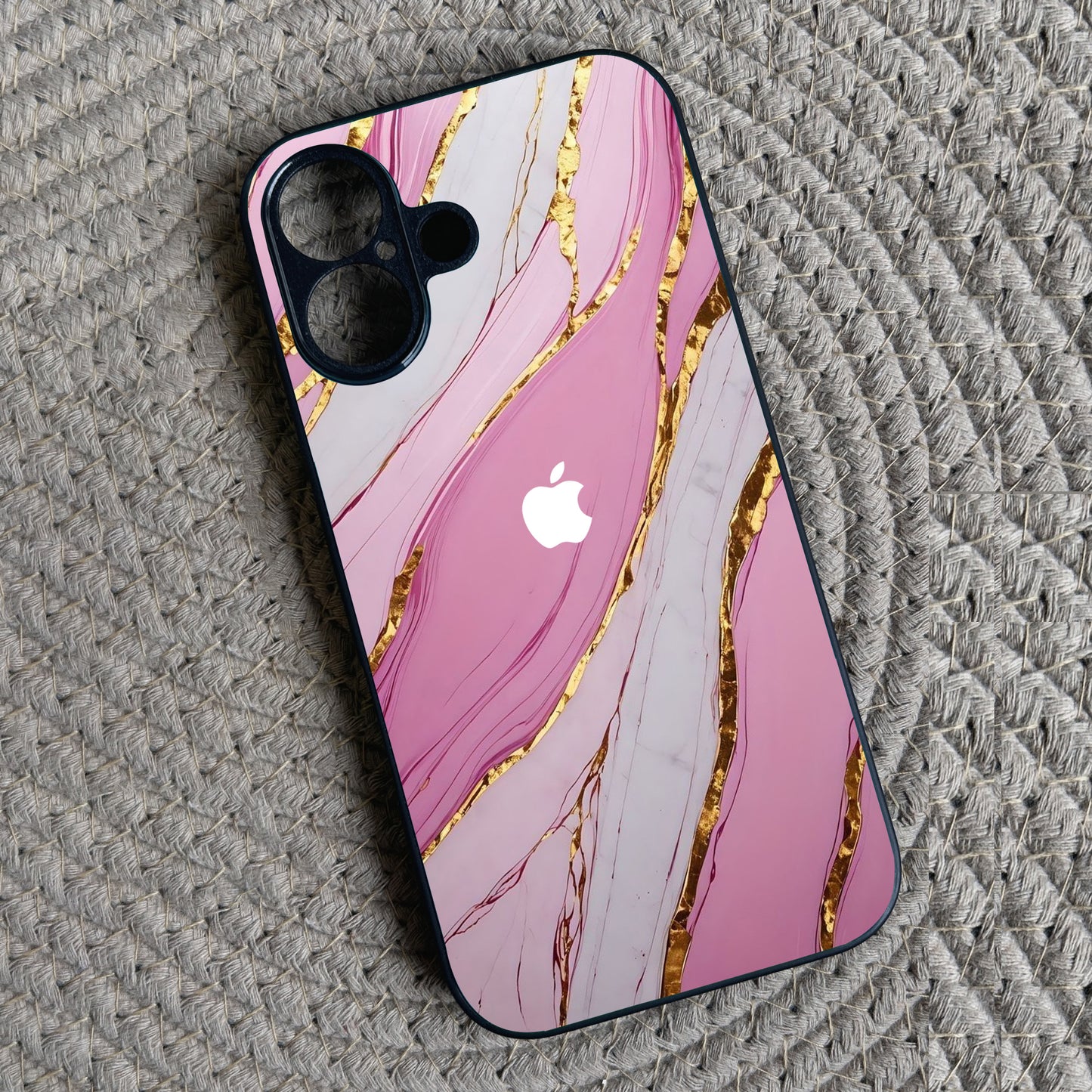 Soft Blush Metal Back Case for Apple Iphone 16