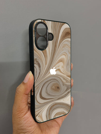 SandStorm Glossy Metal Back Case for Apple Iphone 16