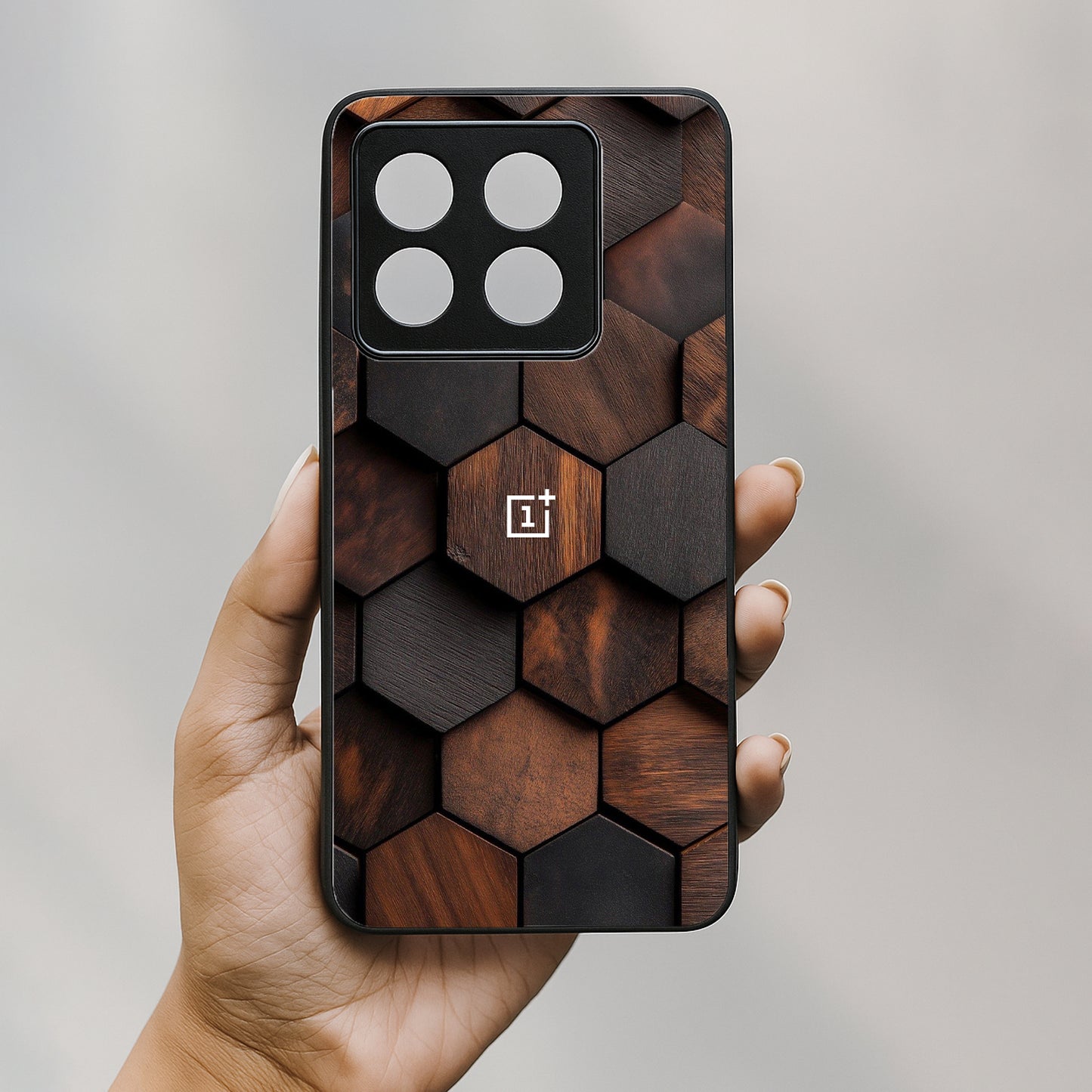 Wood Blocks Metal Back Case forOnePlus 10T 5G