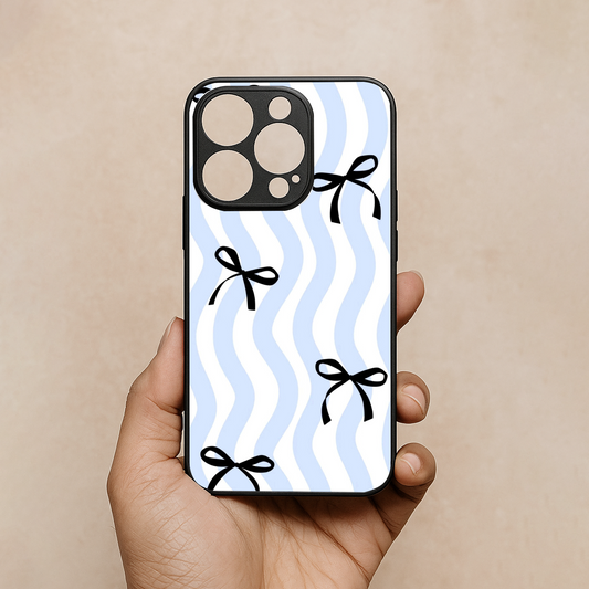 Wave Bow Metal Back Case for Apple Iphone 15 Pro