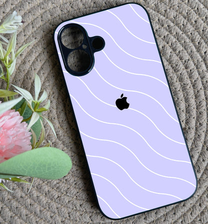 Lavender Curvio Metal Back Case for Apple Iphone 16