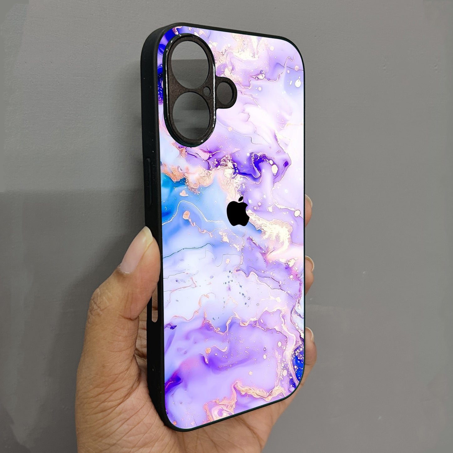 Indigo Flow Metal Back Case for Apple Iphone 16