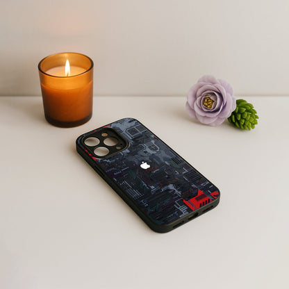 Circuit Crush Metal Back Case for Apple Iphone 15 Pro