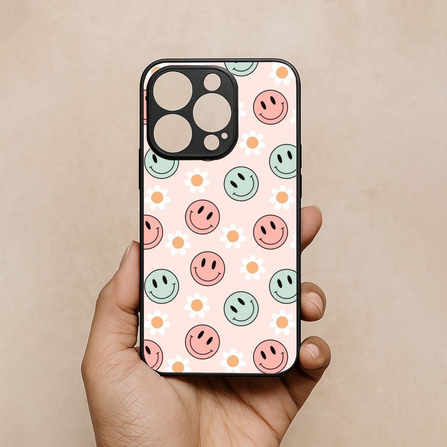 Cute Smiles Metal Back Case for Apple Iphone 16 Pro