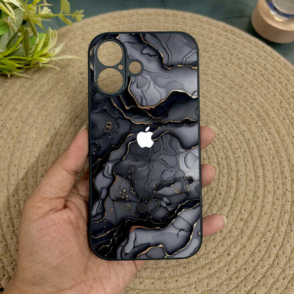 Dark Luxe Metal Back Case for Apple Iphone 16