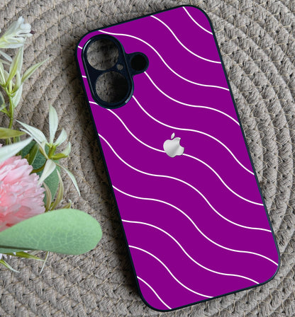 Deep Purple Curvio Metal Back Case for Apple Iphone 16