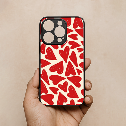 Hearts Rush Metal Back Case for Apple Iphone 14 Pro Max