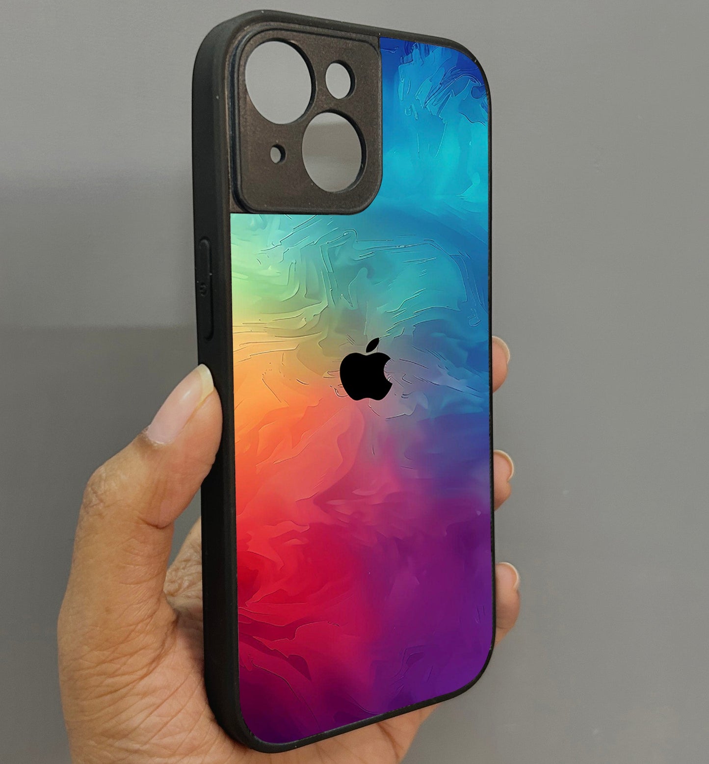 ColorFusion Glossy Metal Back Case for Apple Iphone 15